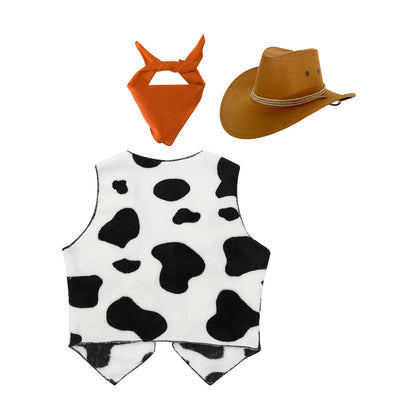 Costumes de Cowboy Western pour Enfants, Tenue de Cowboy pour Bol et Garçons, Chaps Pantalon avec Glaand Bandana Chapeau, Cowgirls fur s Up, ixd'Halloween