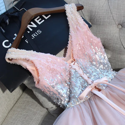 F2122 Customized Short Cocktail Party Dress Girl Graduation Robe 2025 Sweet Memory Colorful Sequined Mesh Tulle Prom Dresses