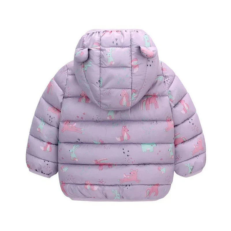 Enfants Garçons Bébé Vestes Légères à Capuche en Duvet Vêtements d'Extérieur Chauds Automne Enfants Filles Manteaux Imprimé Dinosaure Dessin Animé Vêtements Décontractés