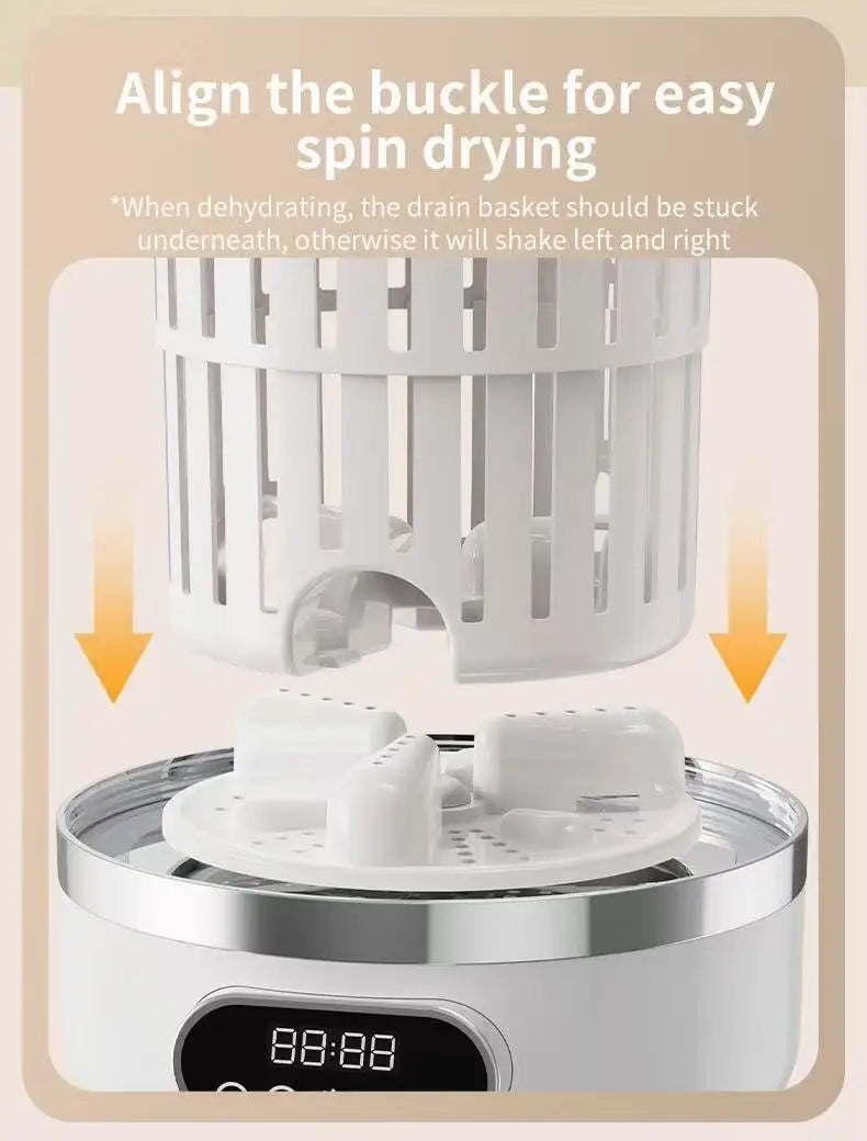 Portable Mini Washing Machine With High Speed Spin Dryer Energy Saving And Multifunctional For Camping Travel Dormitory Use