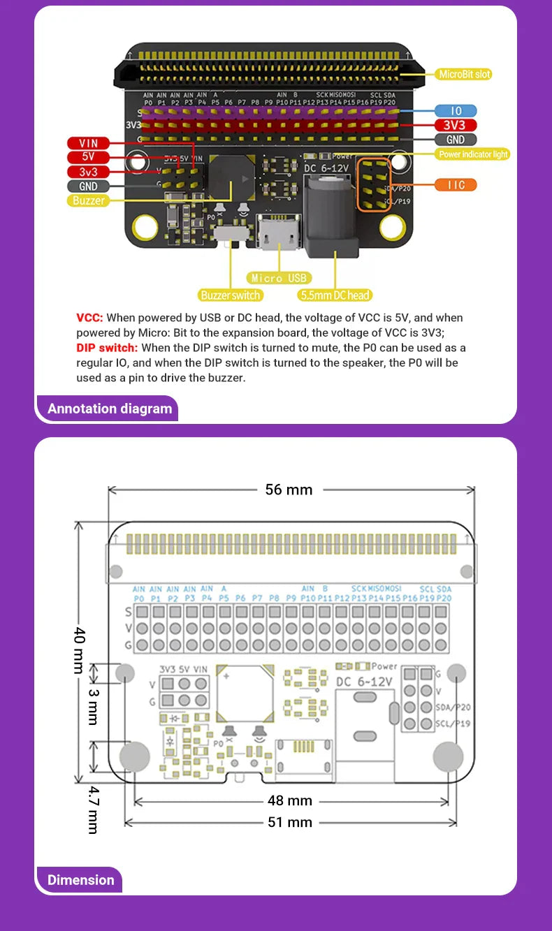 Microbit-Carte mère de développement de pilote, kit de démarrage intérieur du maire, pigments chirurgie tionnés, carte de commande, 6 000