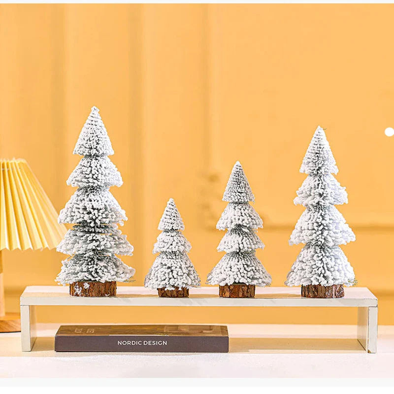 2Pcs Mini Artificial Christmas Tree Crafts Supplies Christmas Party Office Desktop Ornaments Christmas Tree Home Decorations
