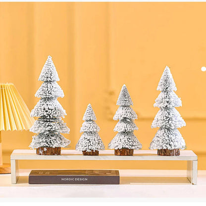 2Pcs Mini Artificial Christmas Tree Crafts Supplies Christmas Party Office Desktop Ornaments Christmas Tree Home Decorations