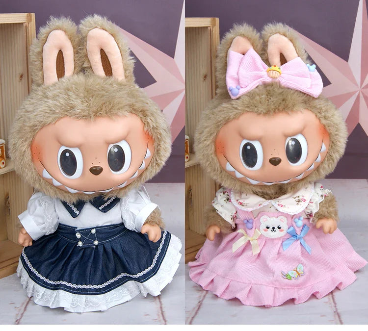 LABUBU Time To Chill TPR Vinyl Doll Clothes Changeable Outfit Set Dress Up Costume Replacement Collectible Toy Gift