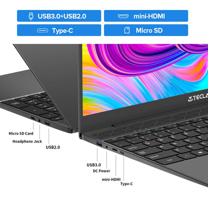 Teclast F15 Plus 2 Laptop 15.6 Inch Windows 11 Laptop 8Gb Ram 256Gb Ssd Gemini Lake N4120 Usb3.0 Mini-Hdmi Full Size Keyboard