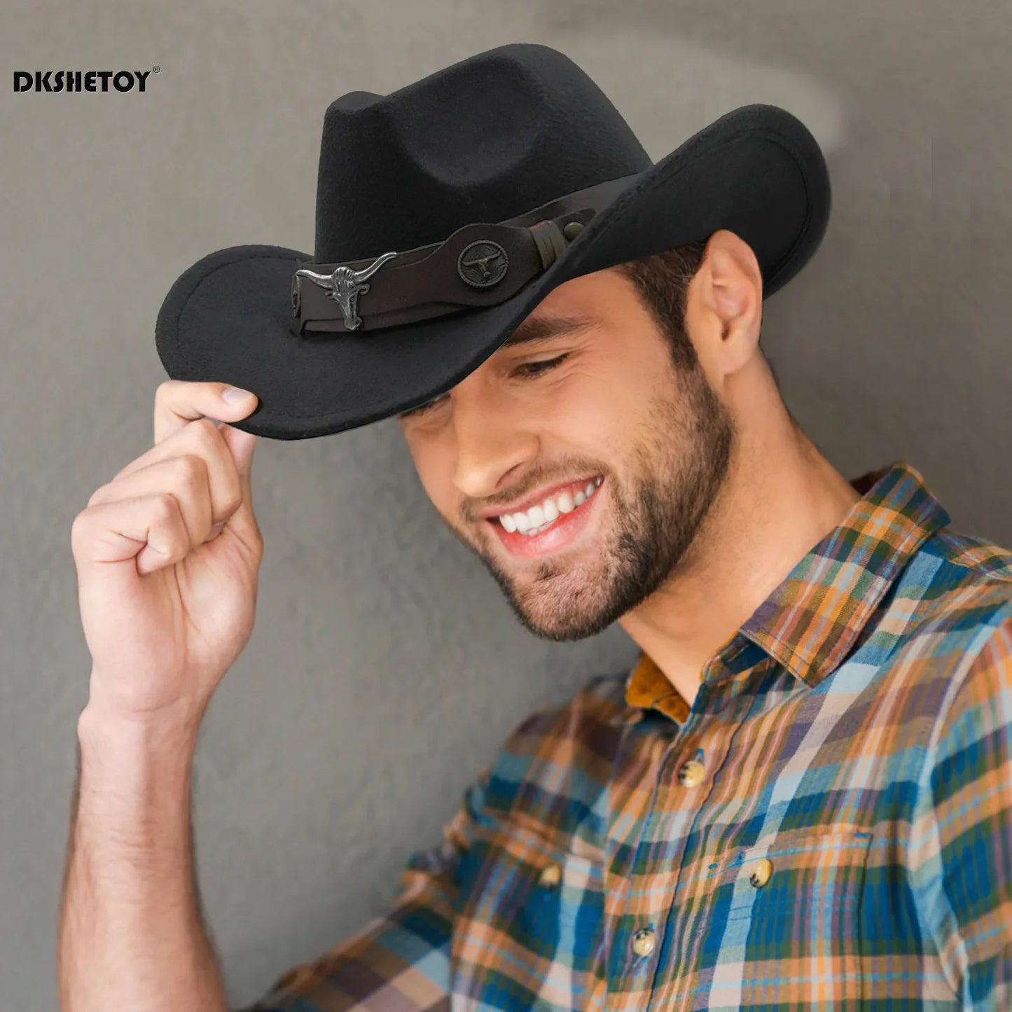 Chapeaux de Cowboy à la mode, chapeau Panama de Cowgirl à large bord avec ceinture rétro pour déguisement de fête