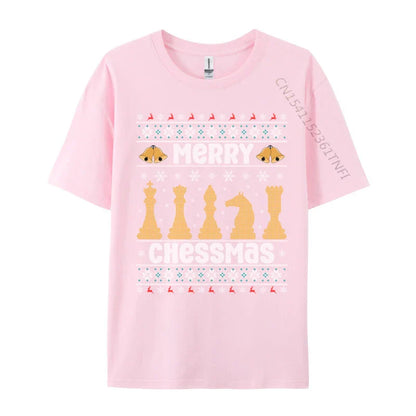 Merry Chessmas Ugly Chess Player Christmas T-Shirts Retro Boy Top T-Shirts Crewneck Combed Cotton Tops Shirt Tops & Tees Casual