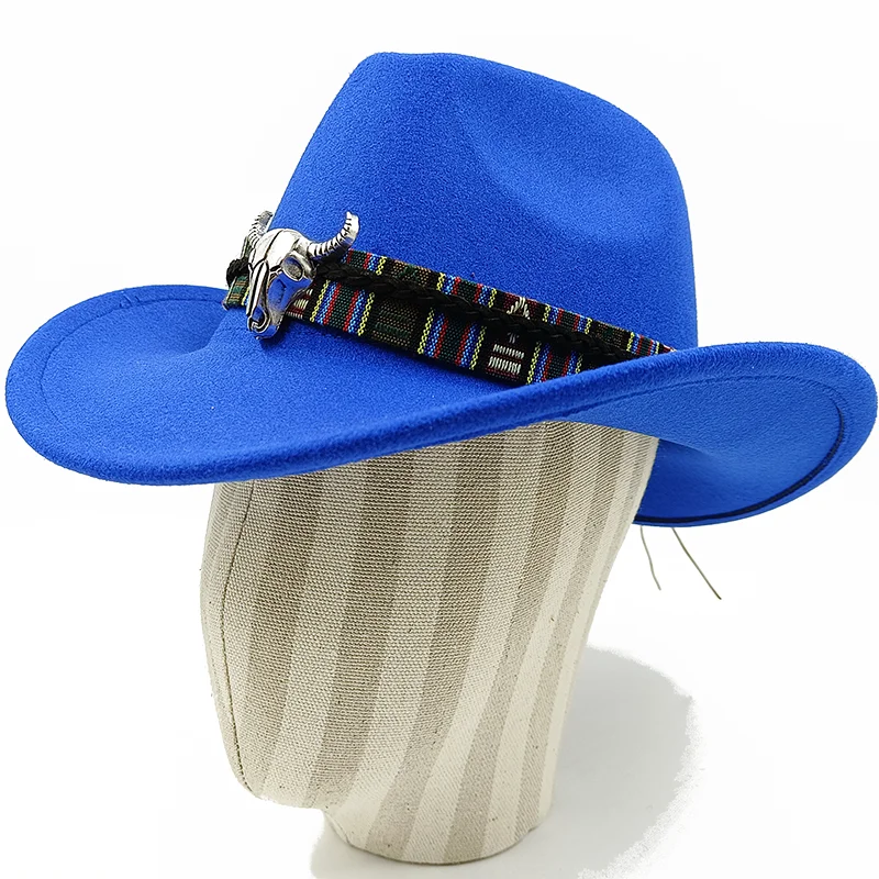 Chapeau de cowboy divers accessoires chapeau de cowboy monochrome en feutre chapeau d'extérieur homme et femme chapeau de cavalier chapeau femme