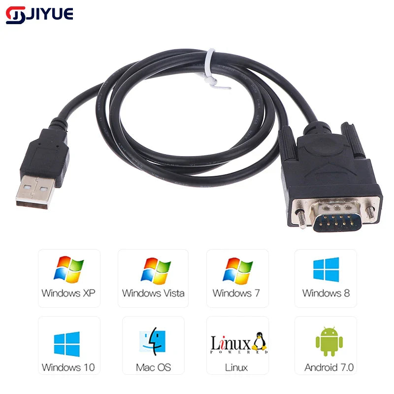 Adaptateur convertisseur USB RS232 vers DB 9 broches mâle, compatible avec Windows 7, 8 et 10 Pro, compatible avec divers périphériques série, câble de 75 cm