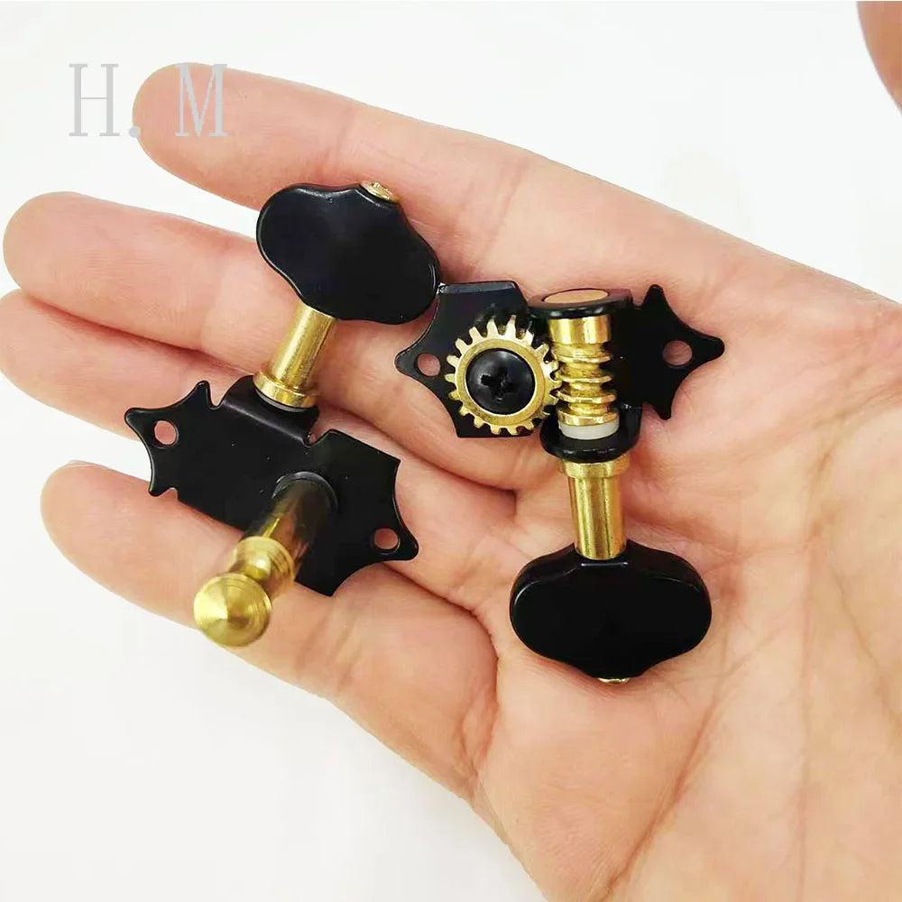 Chevilles de réglage pour ukulélé 2R2L, trou à queue courte, chevilles de réglage ouvertes pour ukulélé, enrouleur Quasi, petits accessoires pour ukulélé à 4 cordes