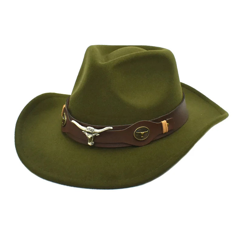 Chapeau de cowboy divers accessoires chapeau de cowboy monochrome en feutre chapeau d'extérieur homme et femme chapeau de cavalier chapeau femme