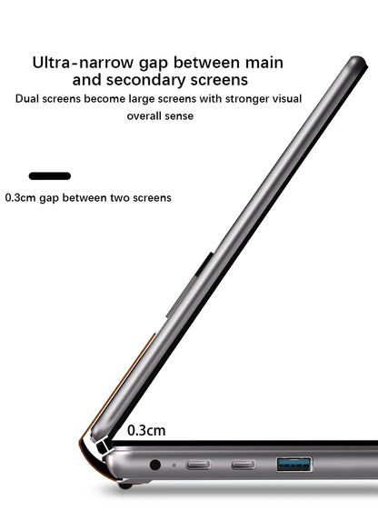 New Dual Screen Laptop Intel i3 1215U N100 Dual 10.95 Inch IPS Touch Screen Windows 11 Office Computer Tablet Notebook WiFi 6