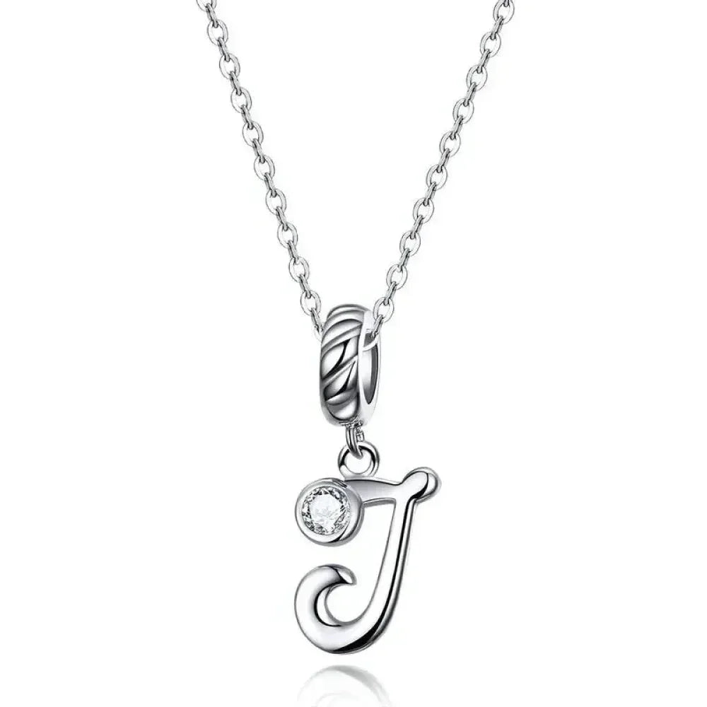 Collier classique avec initiale en argent sterling 925