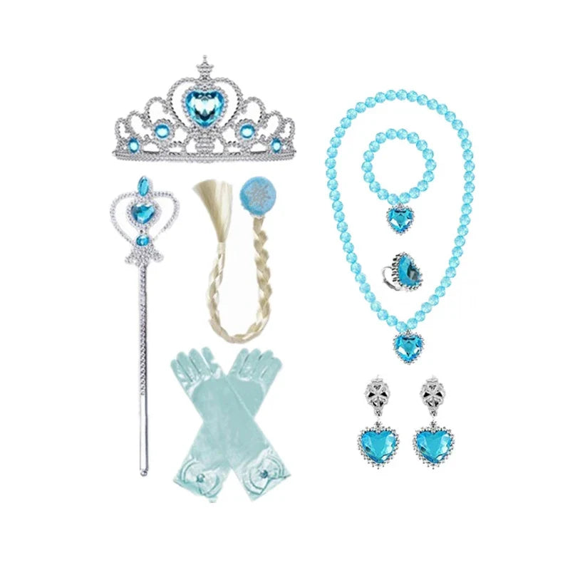Déguisement Elsa Reine des Neiges pour Filles 2025 Nouveau Cosplay Carnaval Fête Robe de Soirée 3-10 Ans Enfants Anniversaire Bal de Promo Robe d'Été Vestidos
