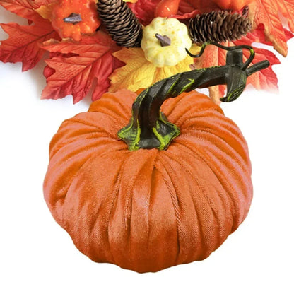 New Fake Velvet Pumpkin Halloween Decoration Pumpkins Small Foam Pumpkins Autumn Table Decor Thanksgiving Photography Props