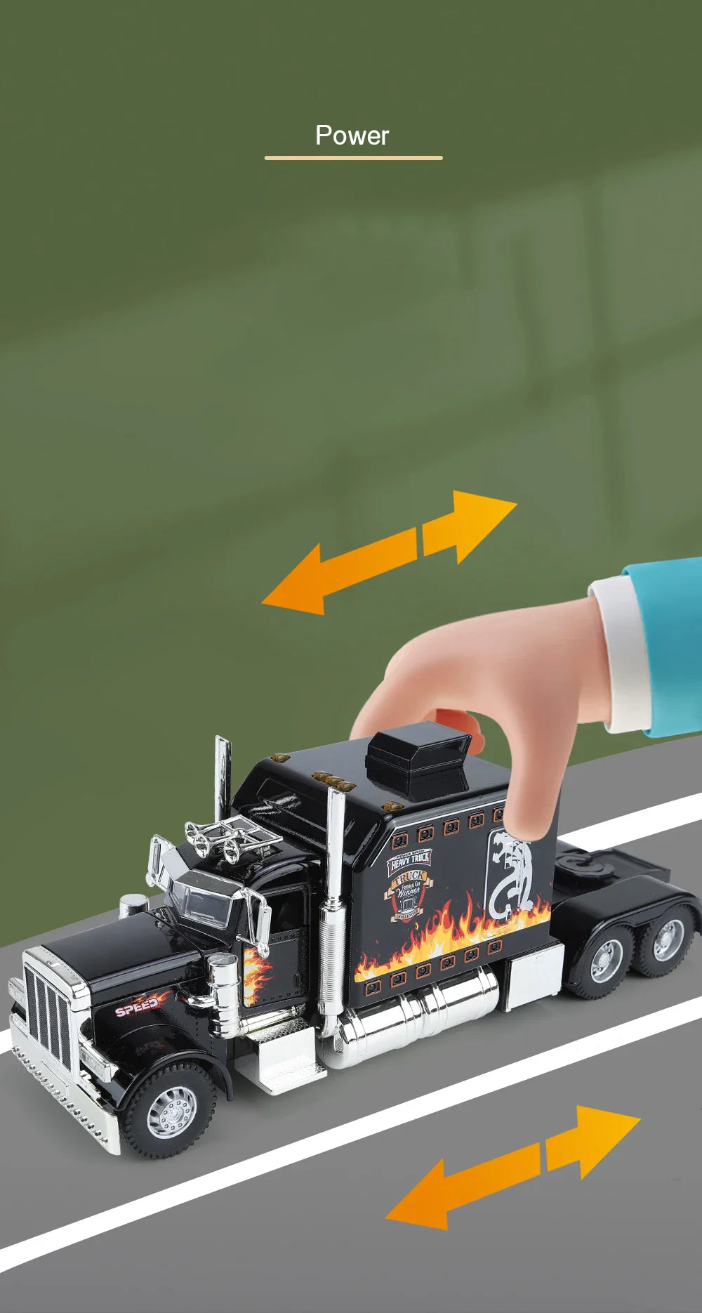 1/24 American Tractor Peterbilt 389 Alloy Simulation Diecast Model Car Collection Christmas Gifts Sound & Light Toys For Kids