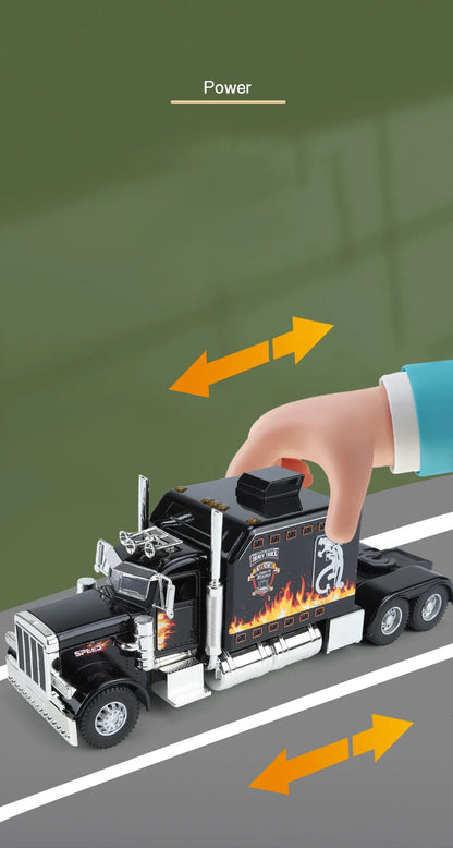 1/24 American Tractor Peterbilt 389 Alloy Simulation Diecast Model Car Collection Christmas Gifts Sound & Light Toys For Kids
