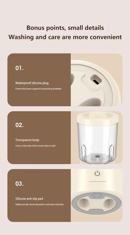 Mini Washer Underwear&Socks Makeup Brush Cleaner Washer Rechargeable Wireless Portable for Travel/Home/Dormit