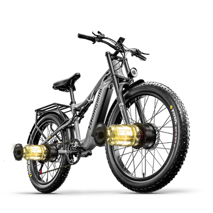 Shengmilo S600 gros pneu vélo électrique 2000W avec deux moteurs 48V17.5AH batterie 26 pouces e vélo adulte, vélo électrique de montagne