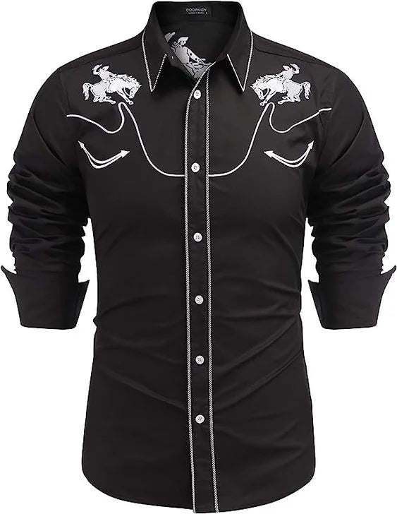 Chemise en jean Western pour homme Chemise à manches longues confortable et douce Vêtements pour homme Chemise en jean pour usage quotidien Modèle boutonné tendance