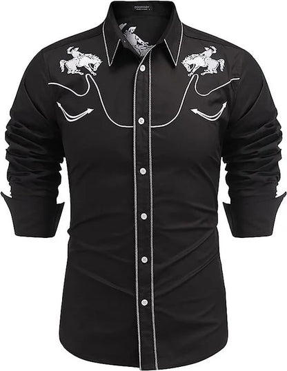 Chemise en denim western pour homme, confortable et douce, à manches longues, idéale pour le quotidien, avec boutons tendance