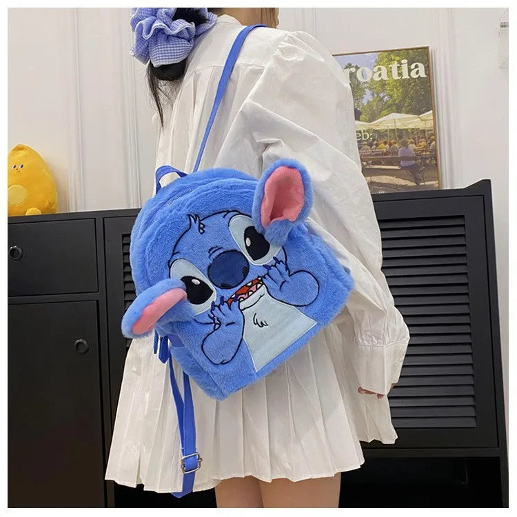 2025 New Stitch Plush Backpack Cartoon Fashion 3d Mini Women's Backpack Large Capacity Cute Children's Schoolbag High Quality