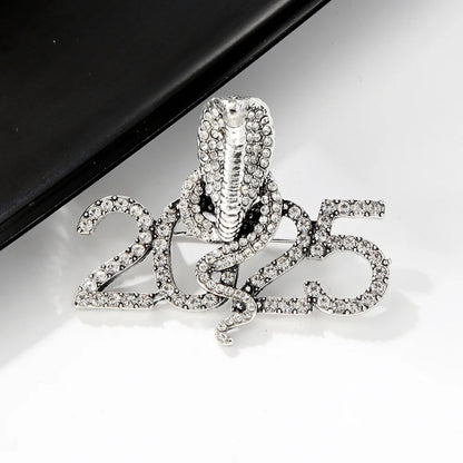 Broches serpent du zodiaque Vintage, strass créatifs pour hommes et femmes, vêtements animaux, bijoux cadeaux du nouvel an, nouvelle collection 2025