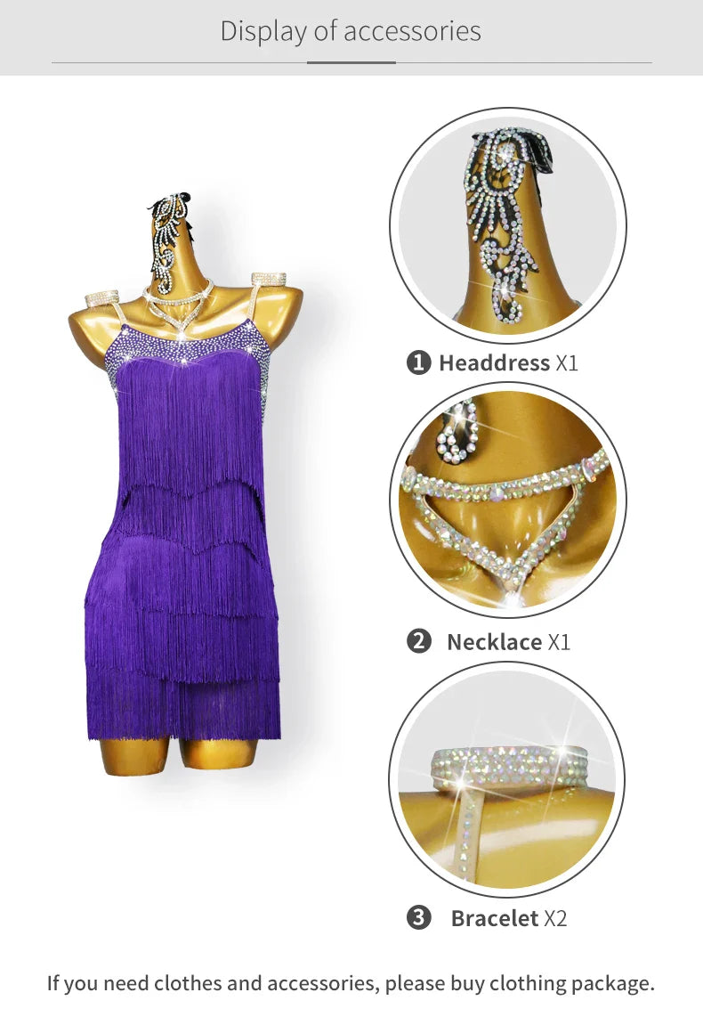 Robes de danse latine à franges, Costume de compétition Sexy pour femmes, vêtements d'entraînement pour salle de bal, Costume grande taille pour filles, Performance de Cabaret, 2026