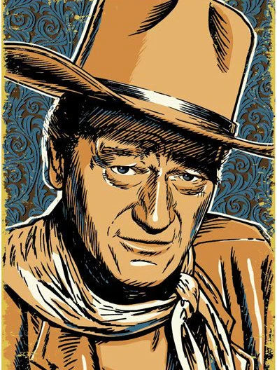 5D DIY Diamond Painting Cowboy John Wayne Full Round Diamond Mosaic Picture of Rhinestones Diamond Embroidery Home Decoration