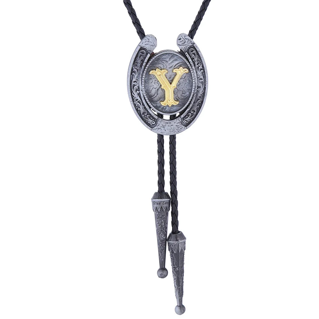 RechicGu-26 lettres Bolo pour homme, style western, cow-boy, cow-girl, cravate en cuir, collier rodéo, bijoux cadeaux, Dropshipping