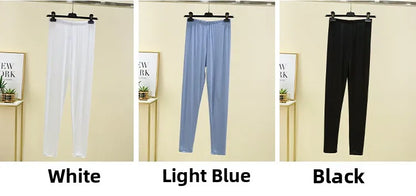 Leggings ajustés taille haute en modal, fins et élastiques, pour le printemps et l'automne, sous-vêtements, vêtements d'intérieur, pantalons longs grande taille