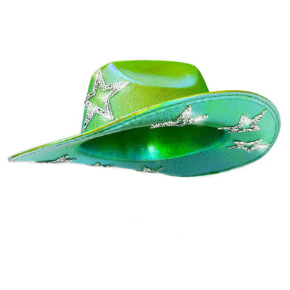 Chapeau de Cowboy occidental rose pour filles, chapeau de Cowgirl avec étoile en cristal Super brillant, chapeau melon pour mariage, carnaval, fête de Festival
