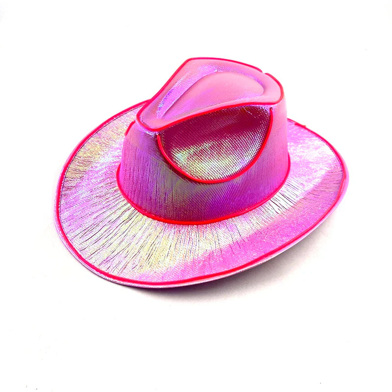 Chapeau de Cowboy nacré, Costume de danse, casquette de Cowgirl scintillante, pour boîte de nuit néon, nouvel arrivage