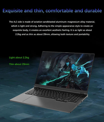 New 12th Gaming Laptop 16.1 Inch Intel i9-12900H NVIDIA RTX 3060 6G Windows11 2.5K IPS Screen 144Hz RGB Keyboard WIFI 6 BT5.2