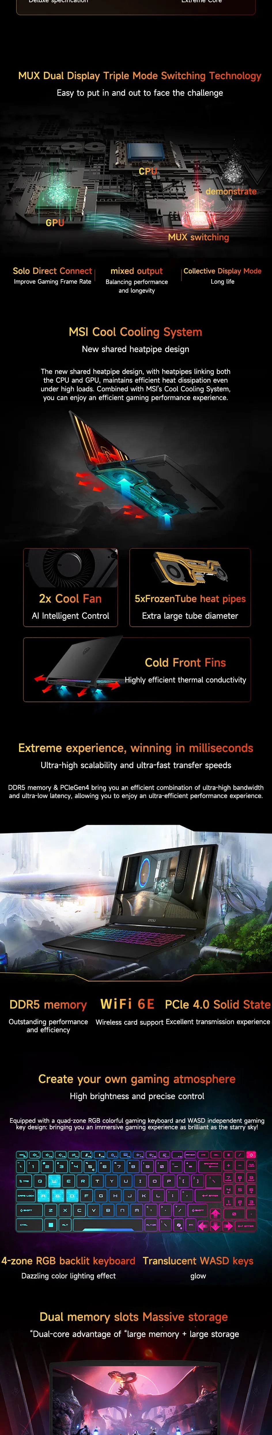 2025 MSI Katana 15 HX Gaming Laptop 15.6 Inch 2.5K QHD 165Hz IPS Screen Notebook i9-14900HX 32GB 2TB RTX5060 Netbook Computer PC