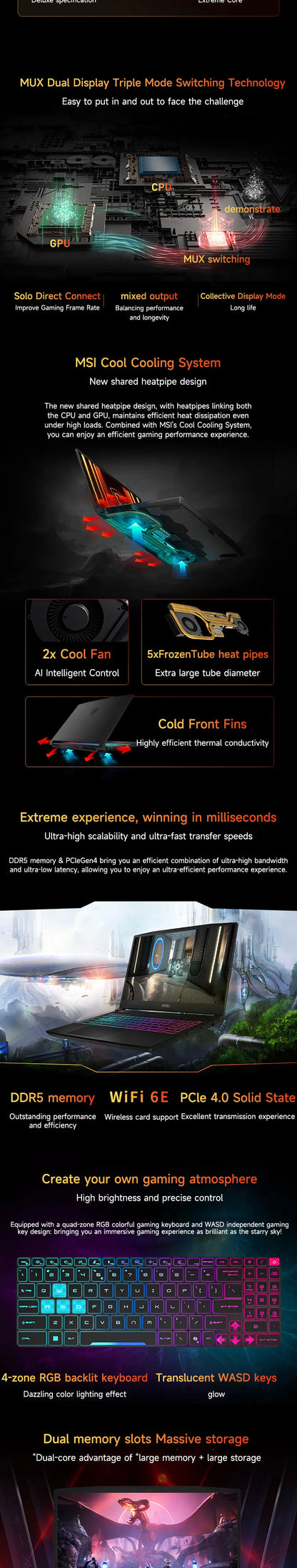 2025 MSI Katana 15 HX Gaming Laptop 15.6 Inch 2.5K QHD 165Hz IPS Screen Notebook i9-14900HX 32GB 2TB RTX5060 Netbook Computer PC