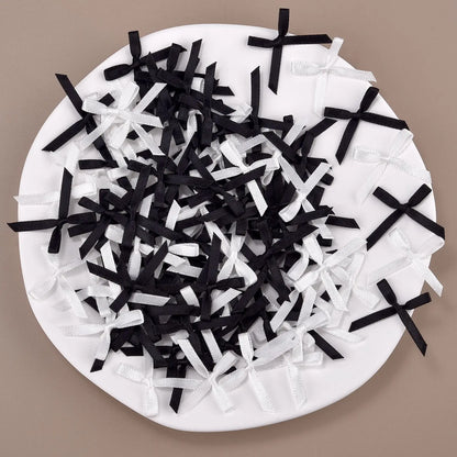 100 mini-nœuds en ruban, fleurs en satin, nœuds à faire soi-même, embellissements pour l'artisanat, accessoires pour l'artisanat, fournitures de décoration de Noël
