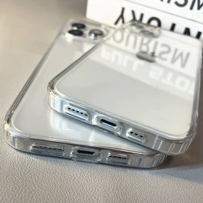 Luxury Transparent Soft Acrylic Phone Case For iPhone 16 15 14 13 12 11 Pro Max XS X XR 7 8Plus Mini Shockproof Protective Cover