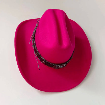 Chapeau de cowboy occidental à large bord pour homme, casquettes d'église Everche, Fascinateur vintage, chapeau de cowgirl jazz, zones bre, nouveau, 9cm