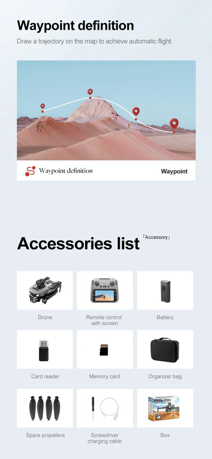 K19MAX GPS Drone avec caméra HD 4K Dron 5G WIFI 4.5 pouces écran LCD télécommande quadrirotor jouets moteur sans brosse FPV Drone