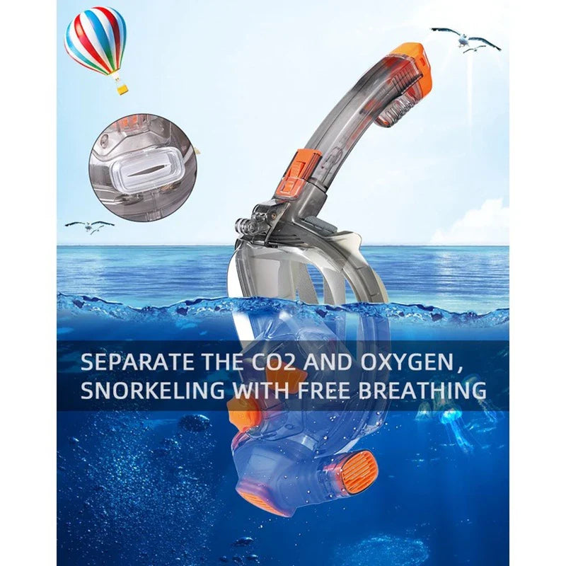 Nouveau masque de plongée sous-marine complet masque de plongée sous-marine pour adulte lunettes Anti-buée sous-marine vue large masque de natation Transparent pliable