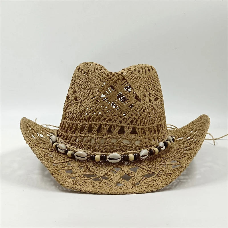 The latest Cowboy hat rose red retro straw hat 2023 new men's and women's jazz Cowboy hat straw hat sun hat summer hat sombrero