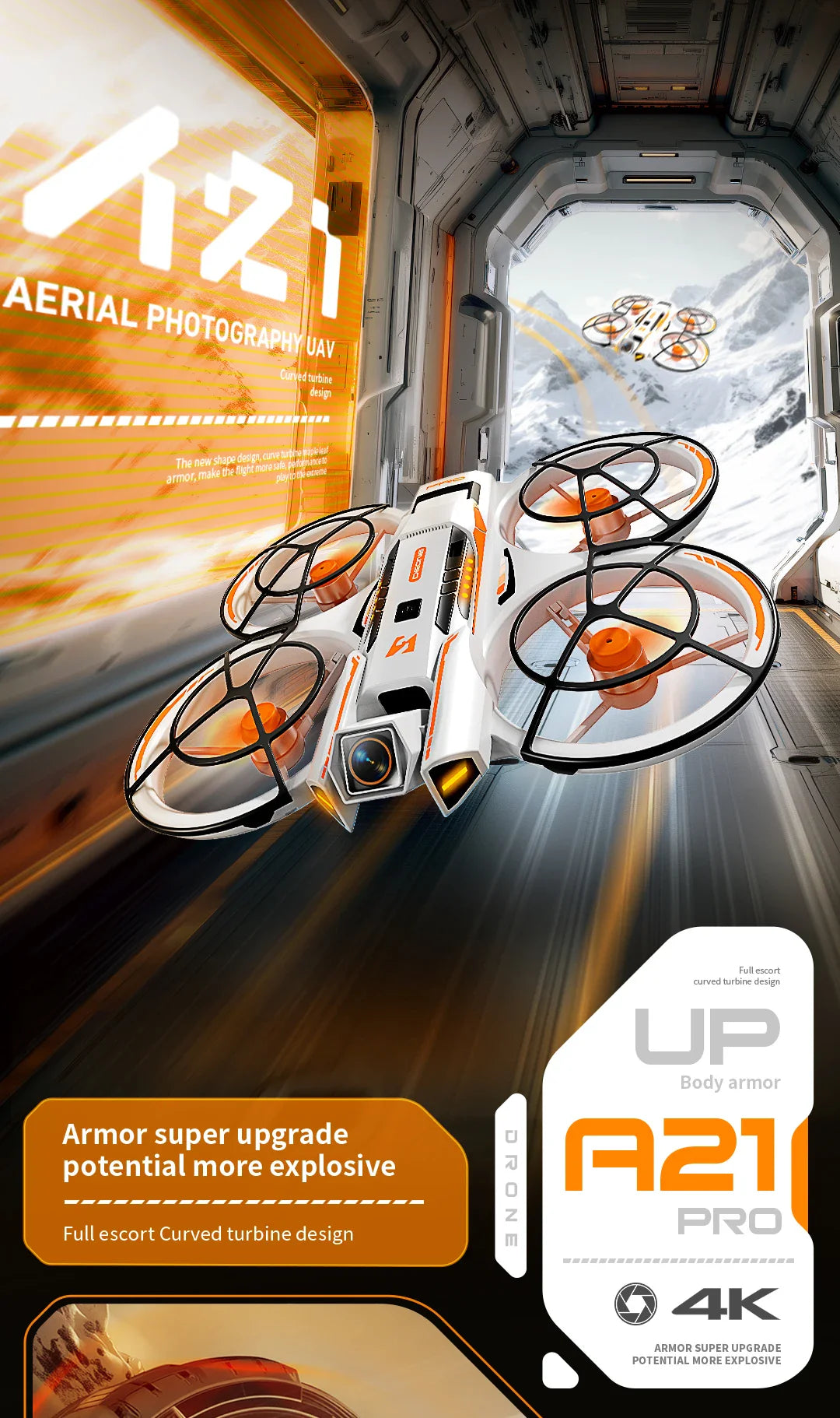 A21 Pro Drone professionnel FPV 4K HD double caméra WiFi moteur sans brosse flux optique vol stationnaire réglage électrique quadrirotor Drone à