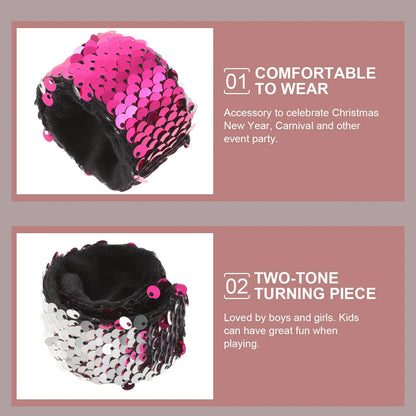 Bracelets à paillettes bicolores pour enfants, cadeaux de fête, bracelet de poignet, cadeau de carnaval pour enfants, bracelet à paillettes pour fête