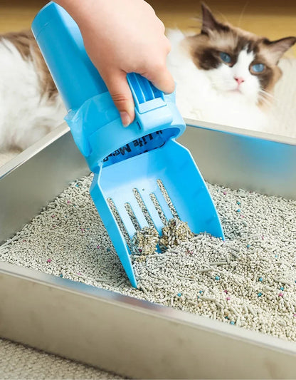 Pelle à litière pour chat, cuillère à litière Portable pour chat avec poubelle intégrée, grande pelle à litière, système d'élimination des merdes de chat
