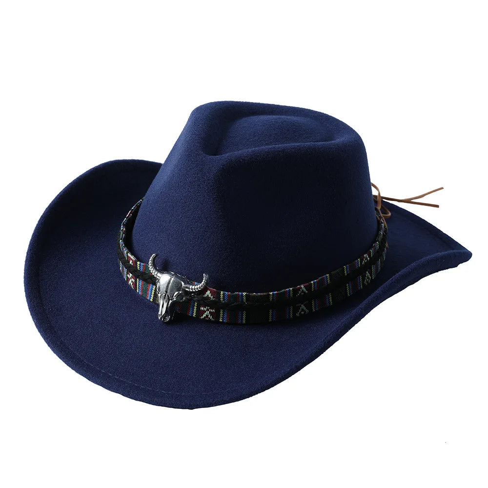 Chapeau de cowboy divers accessoires chapeau de cowboy monochrome en feutre chapeau d'extérieur homme et femme chapeau de cavalier chapeau femme