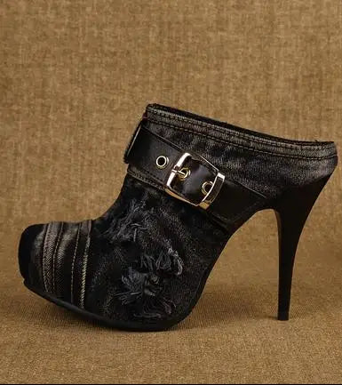 New high-heeled shoes waterproof Taiwan round head hollow out shoes heel strap cowboy fashion sexy sandals, slippers