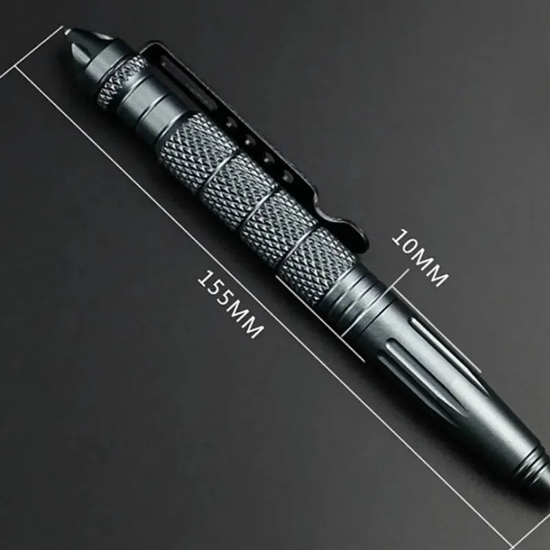 Stylo Tactique Militaire Multifonction Alliage d'Aluminium Outil de Survie Extérieur Camping Sécurité Outils de Survie Urgence Brise-verre Stylo