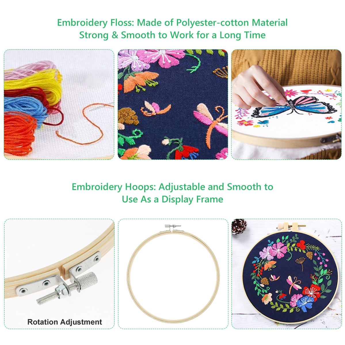 DIY Embroidery Stitch Practice Kit Handmade Embroidery Starter for Beginner Hand Stitch Embroidery Skill Techniques