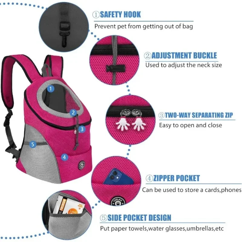 Pet Backpack for Small and Medium Dogs, Pet Carrier Backpack, Breathable Travel, Dog Carrier, Pet Transport Supplies